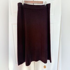 Banana Republic 100% Cashmere A Line  Midi Skirt Burgundy Size Large